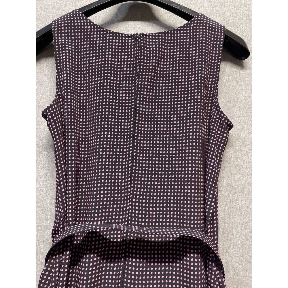 Leslie Belle Womens Polka Dot Maxi Dress Size 8 Black Pink Sleeveless - Picture 14 of 14